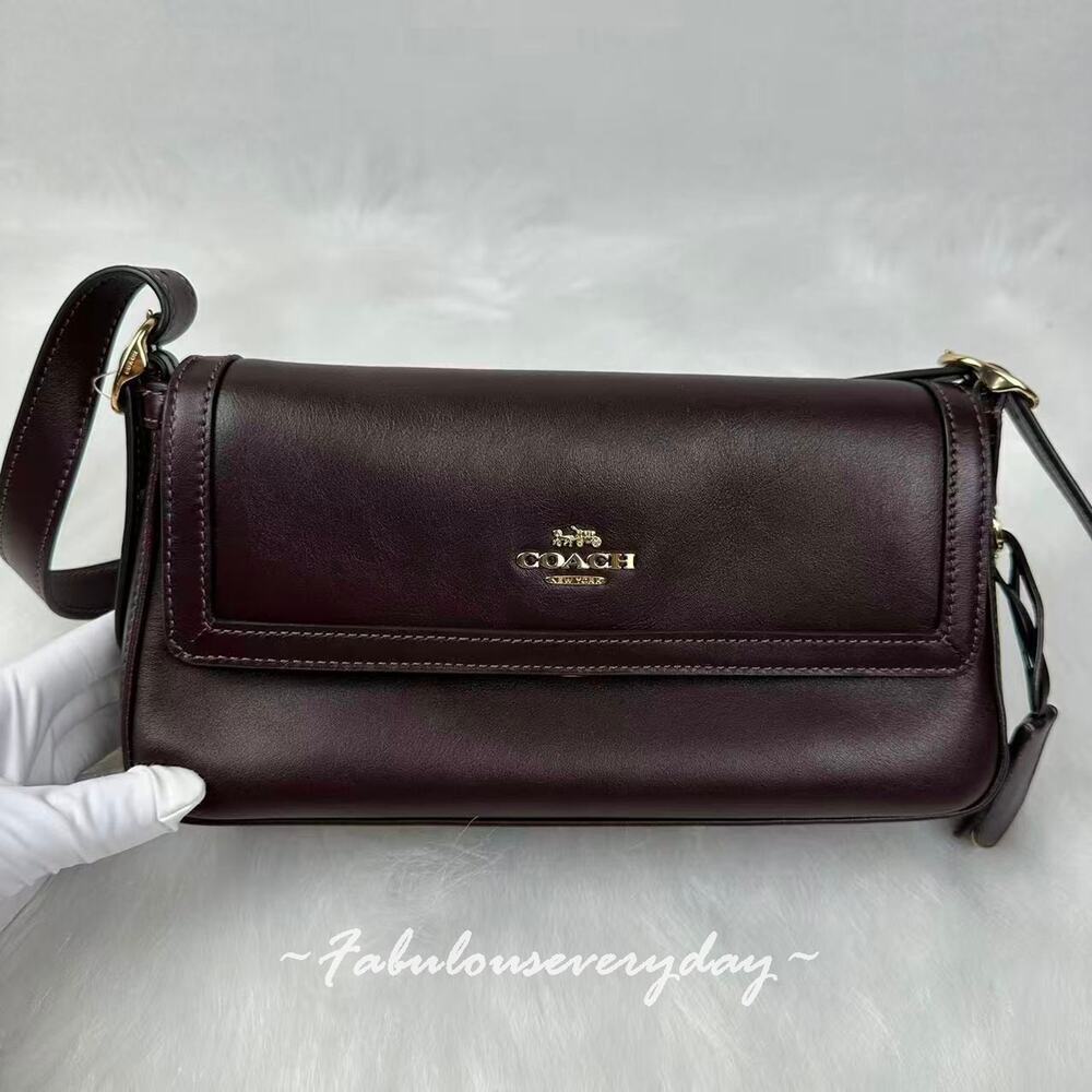 Coach Etta Small Flap Shoulder/Crossbody Bag In leather/IM/Espresso CCV63 NWT